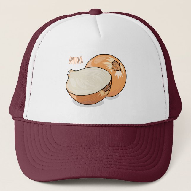 Onion cartoon illustration  trucker hat (Front)