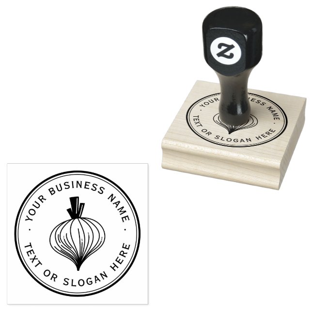 onion  Custom Business Logo Large  Rubber Stamp (Stamped)