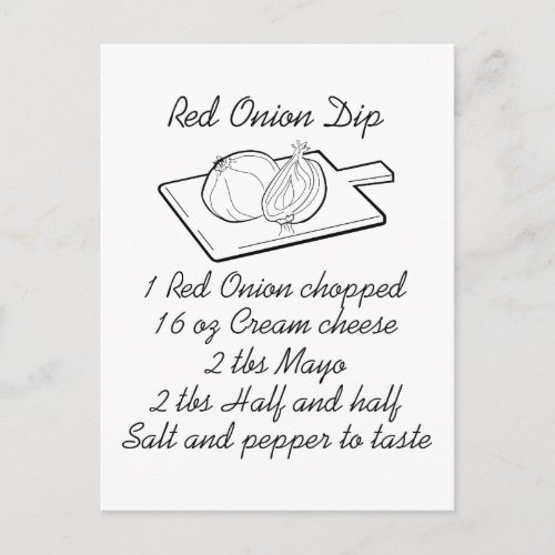 Onion Dip Recipe Postcard