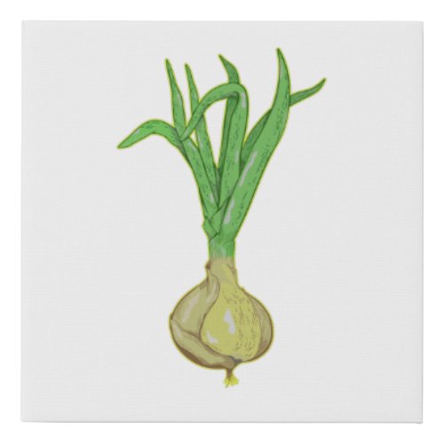Onion Gardening Plant Faux Canvas Print
