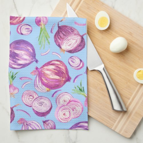 Onion Lover on Blue Kitchen Towel