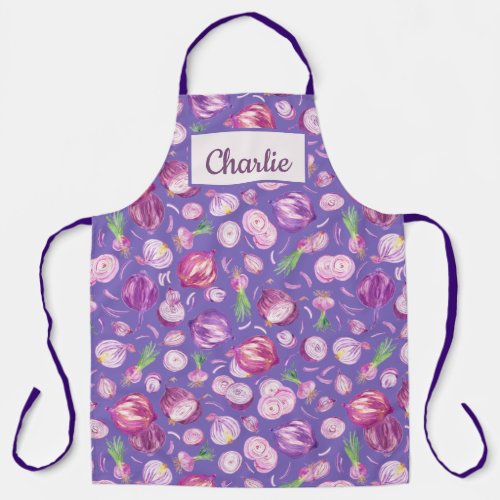 Onion Lover on Purple Cooking Apron