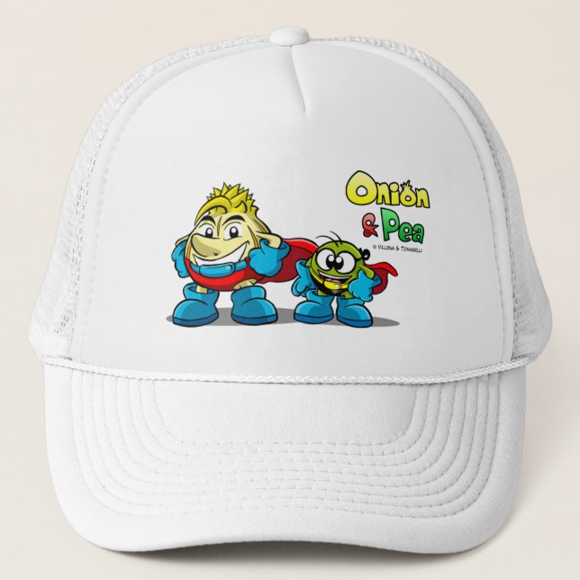 Onion & Pea characters hat. Trucker Hat (Front)