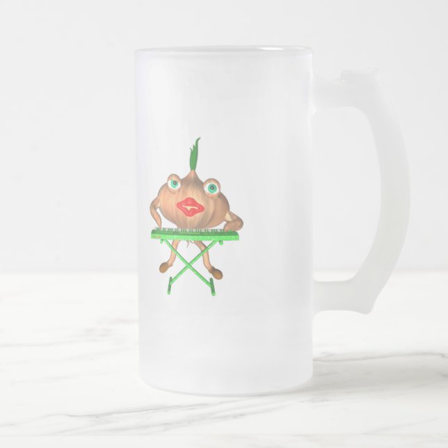 Onion Peels by Valxart- Frosted Glass Beer Mug (Right)