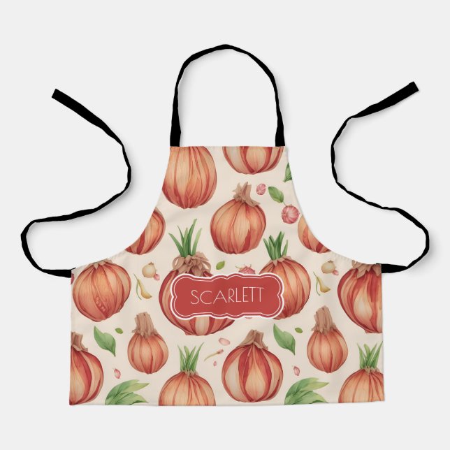 Onion Retro Colorful Personalized Pattern Apron (Front)