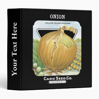 Onion Seed Packet Label 3 Ring Binder