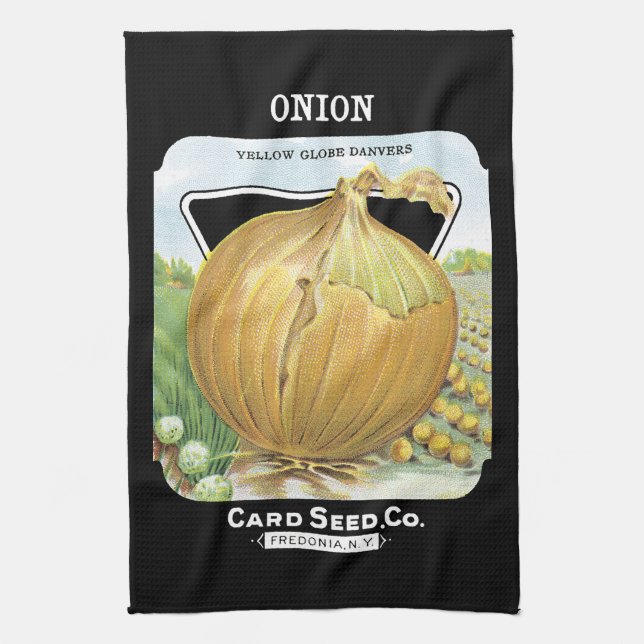 Onion Seed Packet Label Towel (Vertical)