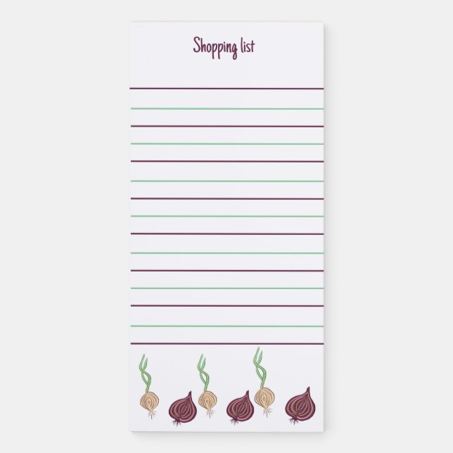 Onion Shopping List Magnetic Notepad (Front)