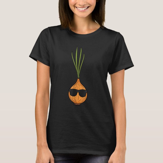 Onion Sunglasses Shallot  Vegeterian Farmer Garden T-Shirt (Front)