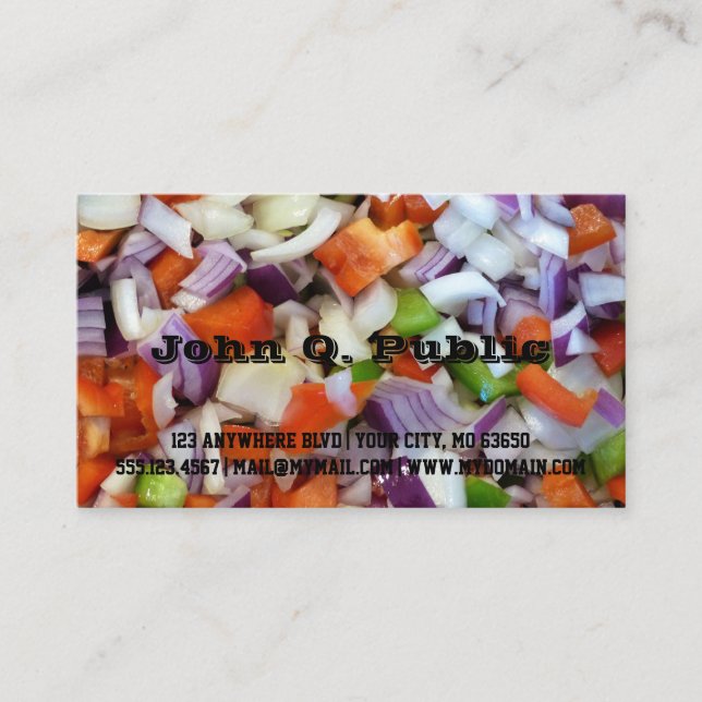 Onions and Bell Peppers Business Card (Front)