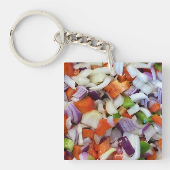 Onions and Bell Peppers Keychain (Front)
