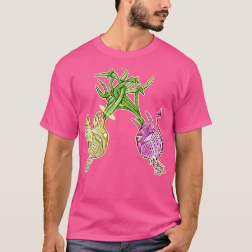 Onions Angel and demon fighting T_Shirt