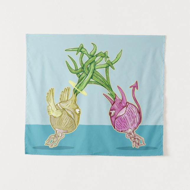 Onions Angel Vs Demom Tapestry (Front (Horizontal))