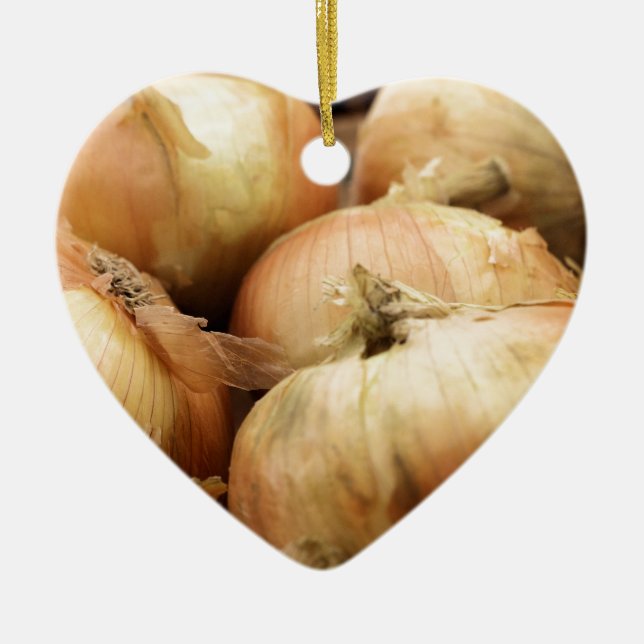Onions Ceramic Ornament (Front)
