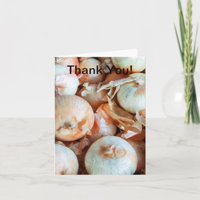 Onions Letterpress Thank You Card (Front)