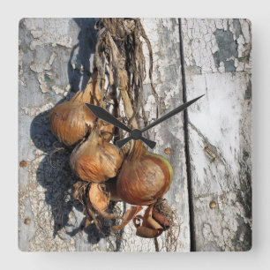 ONIONS SQUARE WALL CLOCK