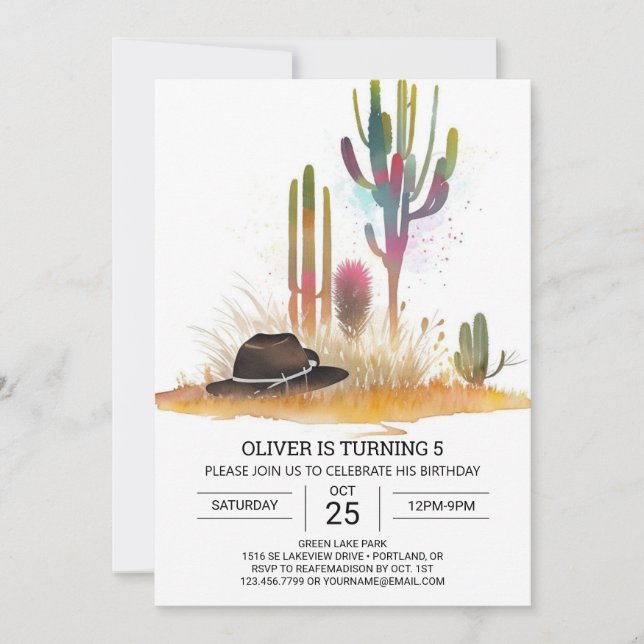 Online Bohemian Cowboy Birthday Invitation (Front)