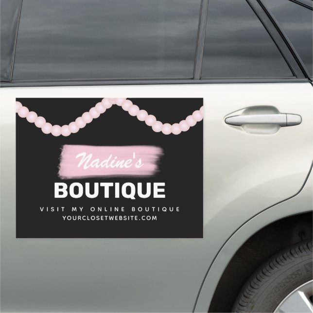 Online Boutique Clothing Fashion Pearl Business Car Magnet (In Situ)