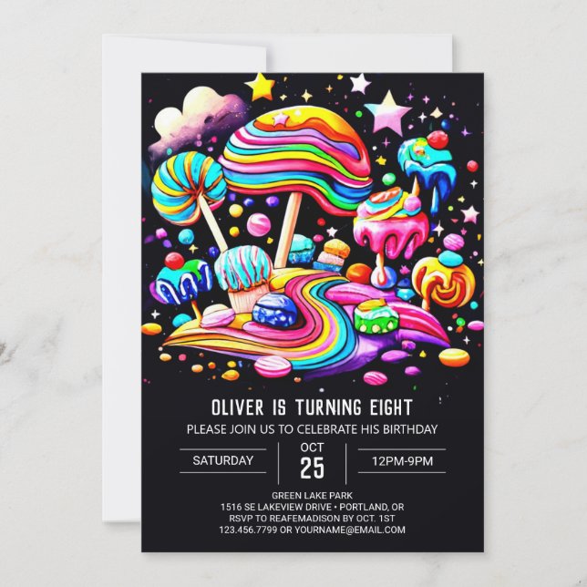 Online Candy Wonderland Birthday Invitation (Front)