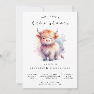 Online Chic Modern Cow Baby Shower Invitation