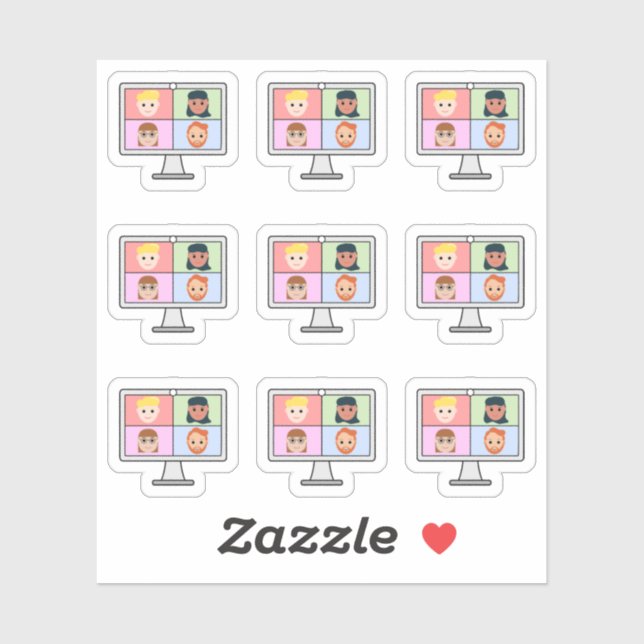 Online Conference Video Call Meeting Bujo Planner  Sticker (Sheet)