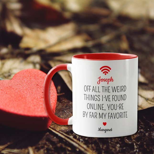 Online Dating Couple Valentine´s Day Red Mug (Creator Uploaded)