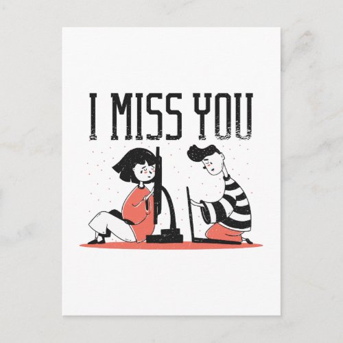 Online Dating Relationship MISS YOU Gift Cute Love Postcard