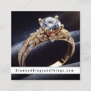 Online Diamond Ring Business Jewelry Designer Square Business Card