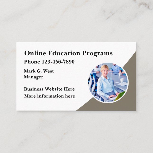 Online Education Program Business Card (Front)