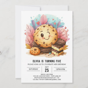 Online Elegant Happy Cookies Birthday Invitation