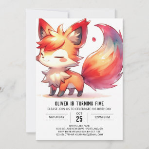 Online Enchanted Fox Birthday Invitation