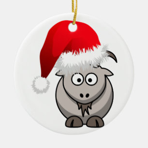 Online Farming Christmas Goat Ceramic Ornament