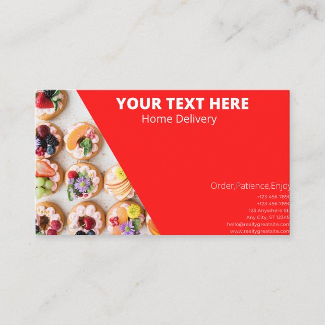 Online food business card. card (Front)