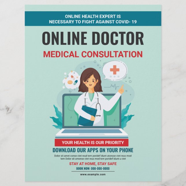 Online Medical Consultation Flyer (Front)