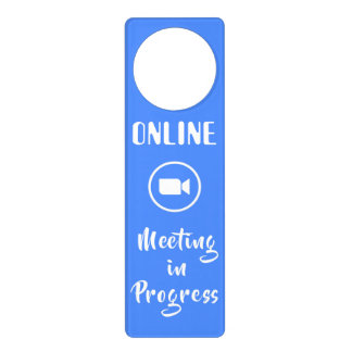 Online Meeting in Progress Door Hanger