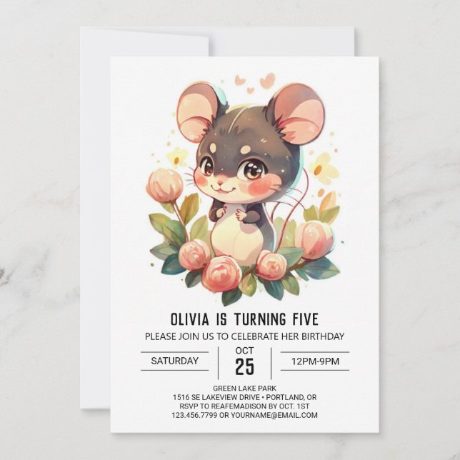  Online Mouse Birthday Invitation (Front)