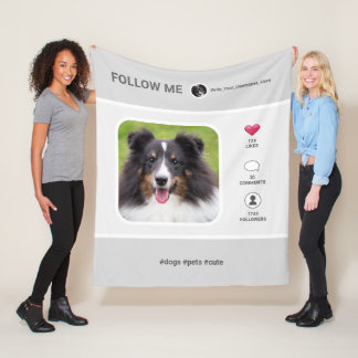 Online Networking Inspired Custom Photo Template Fleece Blanket