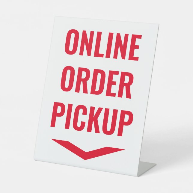Online Order Pickup White Pedestal Sign (Front)