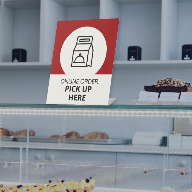 Online Pickup Here Red Pedestal Sign (Creator Uploaded)