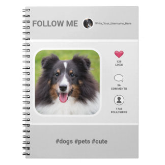 Online Profile Inspired Custom Photo Template Notebook