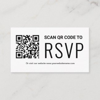 Online QR Code RSVP Wedding Website Enclosure Card