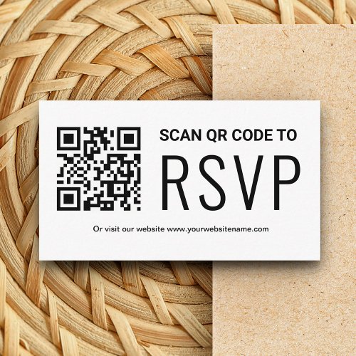 Online QR Code RSVP Wedding Website Enclosure Card