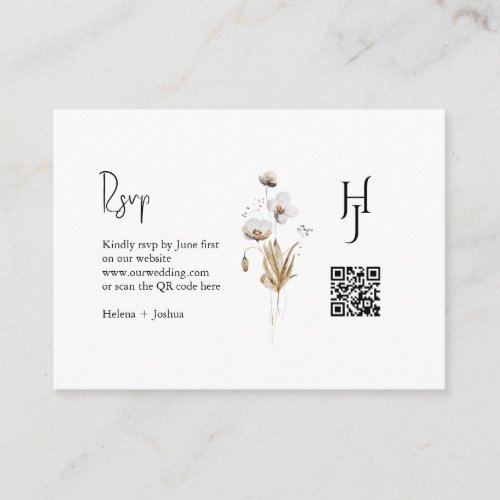 Online rsvp card with minimal floral design