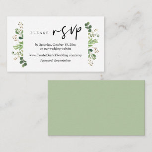 Online RSVP, Modern Minimalist Greenery Enclosure  Card