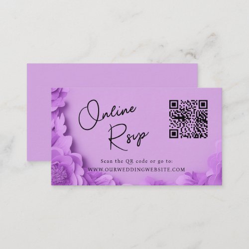 Online RSVP QR Code barbiecore wedding website Business Card