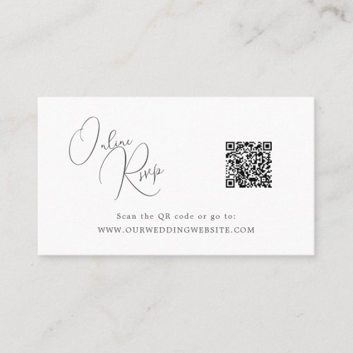 Online RSVP QR Code coastal wedding website Business Card