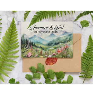 Online RSVP QR Code Mountain Wildflower Enclosure Card