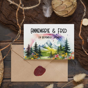 Online RSVP QR Code Mountain Wildflower Enclosure Card