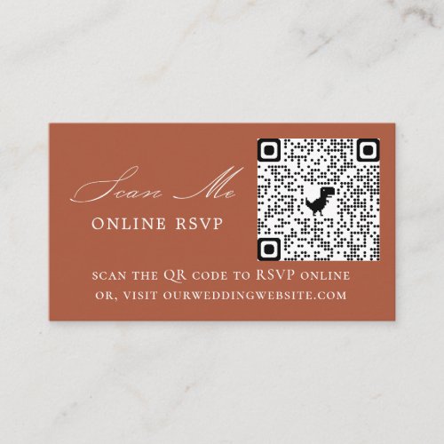 Online RSVP QR Code Terracotta Wedding Website Enclosure Card