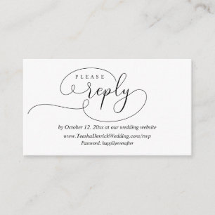 Online RSVP Reply, Modern Wedding Enclosure Card